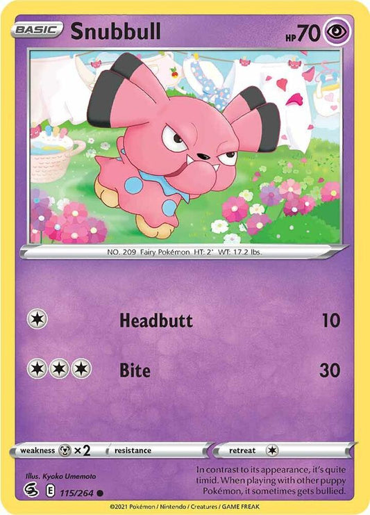 Snubbull 115/264 Common Fusion Strike Pokémon card
