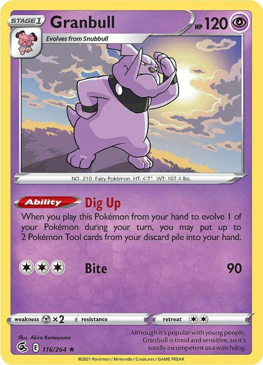 Granbull 116/264 Rare Fusion Strike Pokémon card