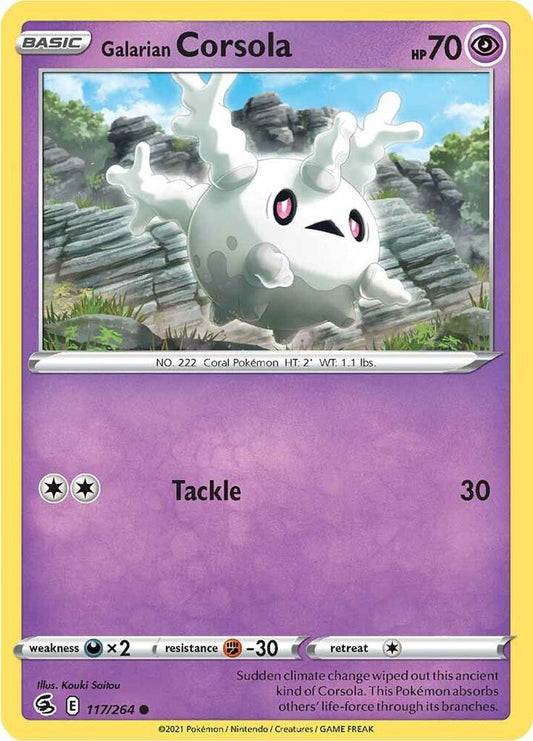 Galarian Corsola 117/264 Common Fusion Strike Pokémon card