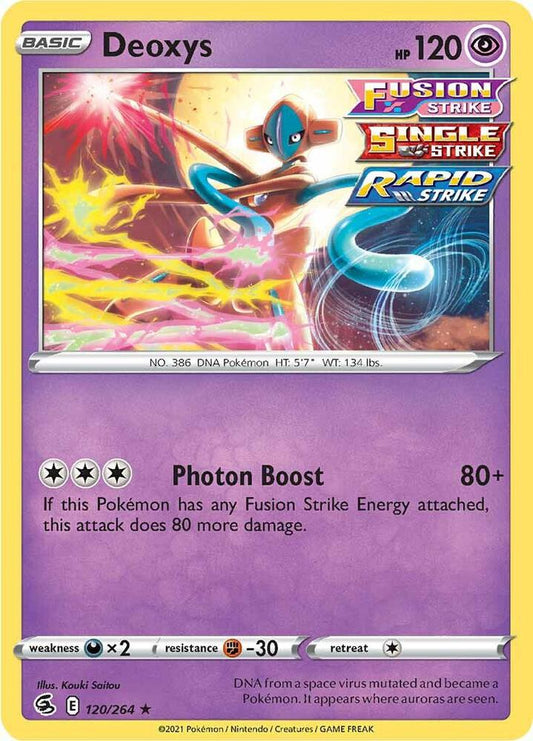 Deoxys 120/264 Holo Rare Fusion Strike Pokémon card