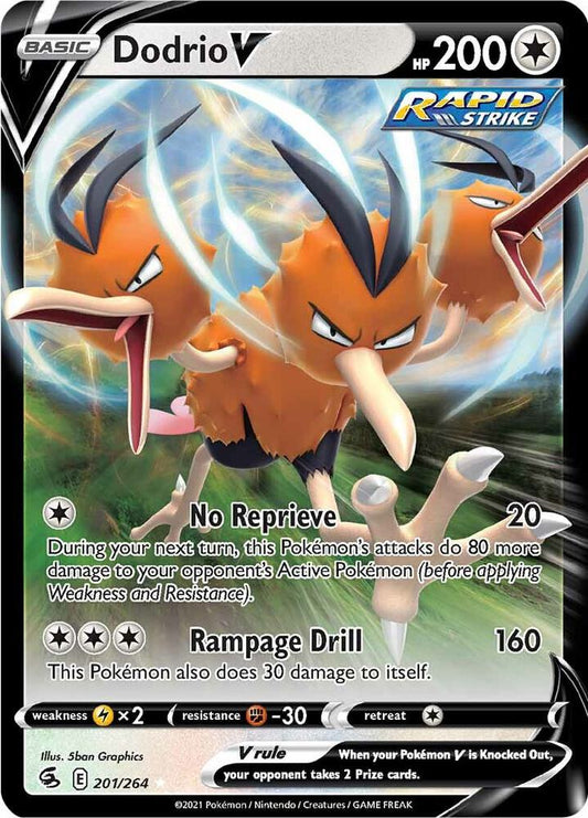 Dodrio V 201/264 Ultra Rare Fusion Strike Pokémon card