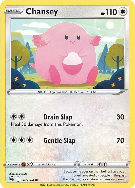 Chansey 202/264 Common Fusion Strike Pokémon card