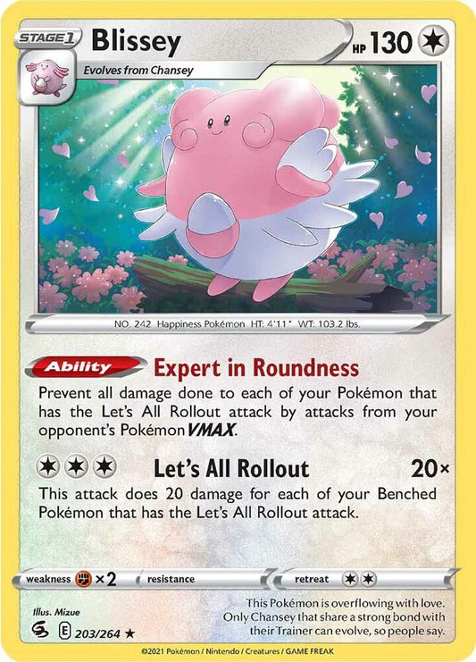 Blissey 203/264 Rare Fusion Strike Pokémon card