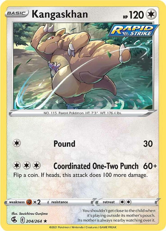 Kangaskhan 204/264 Rare Fusion Strike Pokémon card