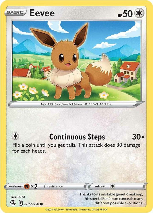 Eevee 205/264 Common Fusion Strike Pokémon card