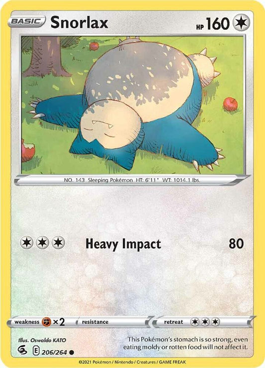 Snorlax 206/264 Common Fusion Strike Pokémon card