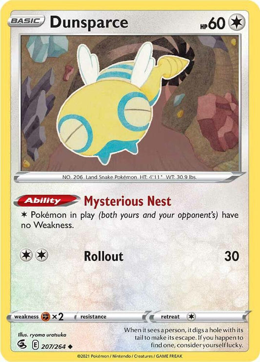Dunsparce 207/264 Uncommon Fusion Strike Pokémon card