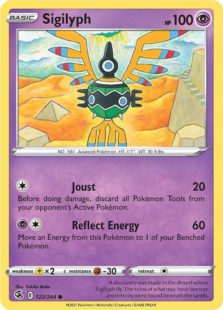 Sigilyph 123/264 Common Fusion Strike Pokémon card