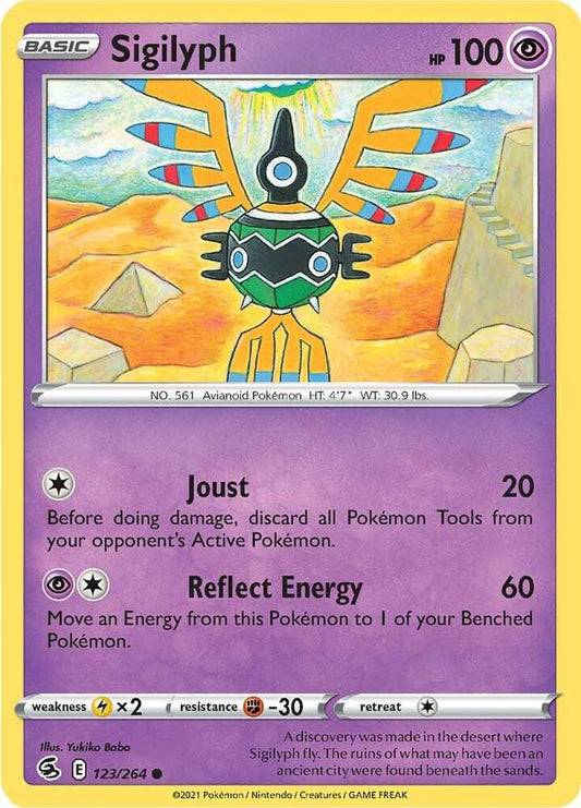 Sigilyph 123/264 Common Fusion Strike Pokémon card