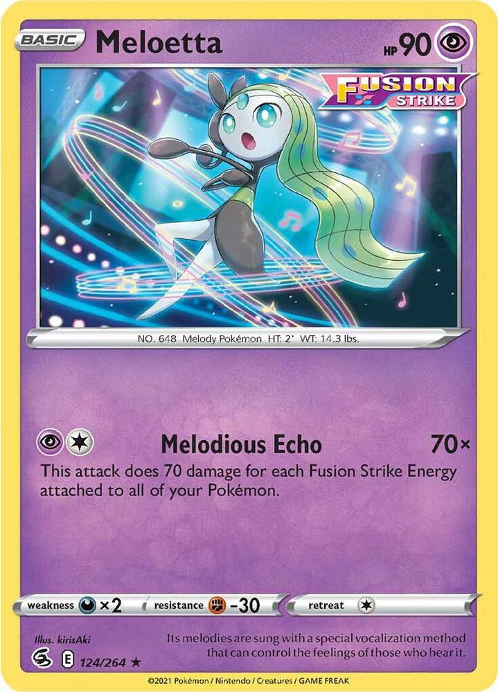 Meloetta 124/264 Rare Fusion Strike Pokémon card