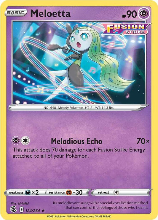 Meloetta 124/264 Rare Fusion Strike Pokémon card
