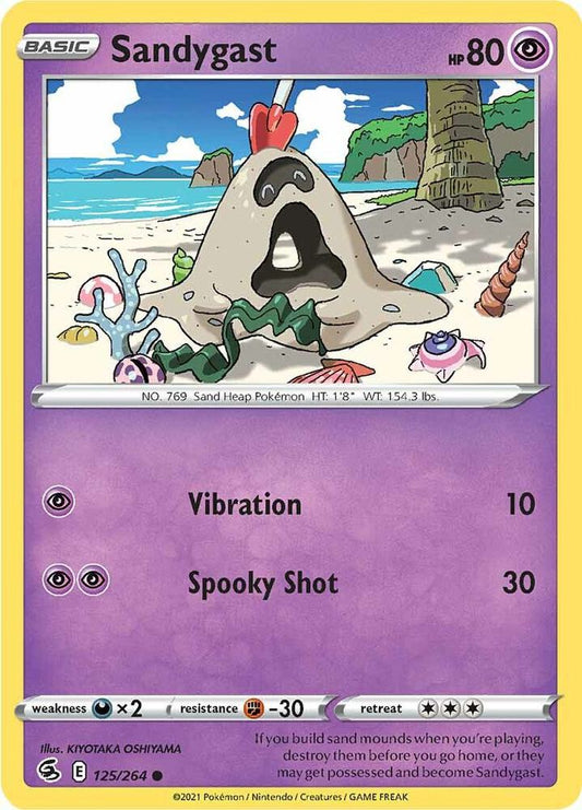 Sandygast 125/264 Common Fusion Strike Pokémon card
