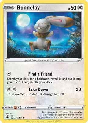 Bunnelby 214/264 Common Fusion Strike Pokémon card