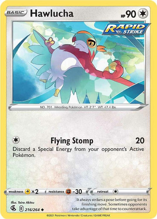 Hawlucha 216/264 Uncommon Fusion Strike Pokémon card