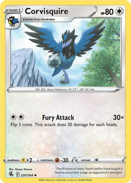 Corvisquire 220/264 Uncommon Fusion Strike Pokémon card