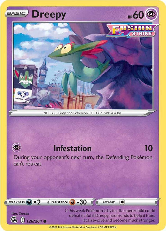 Dreepy 128/264 Common Fusion Strike Pokémon card