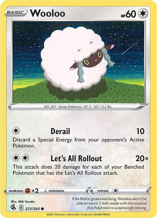 Wooloo (221) 221/264 Common Fusion Strike Pokémon card