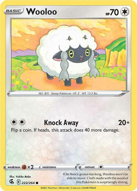 Wooloo (222) 222/264 Common Fusion Strike Pokémon card