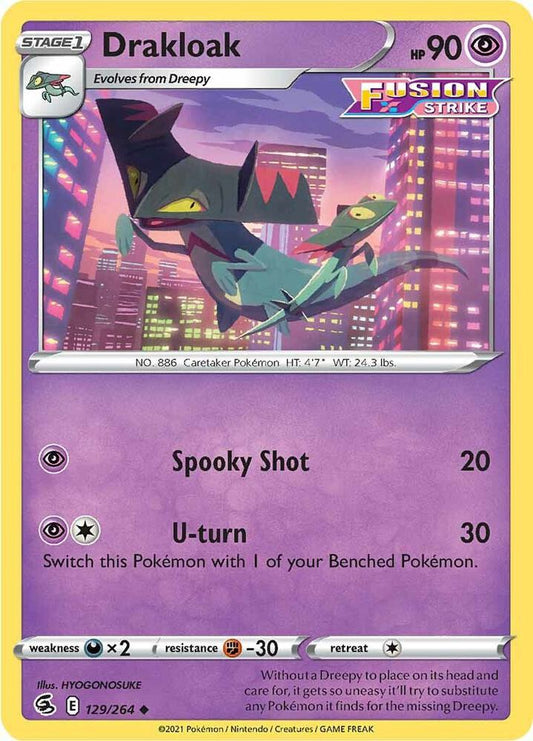 Drakloak 129/264 Uncommon Fusion Strike Pokémon card