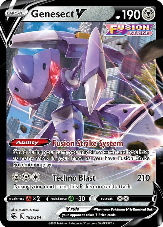 Genesect V 185/264 Ultra Rare Fusion Strike Pokémon card