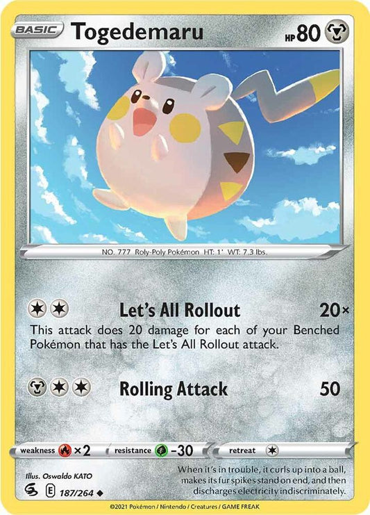 Togedemaru 187/264 Uncommon Fusion Strike Pokémon card