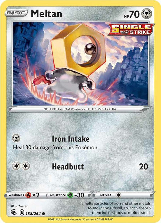 Meltan 188/264 Common Fusion Strike Pokémon card