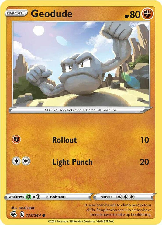Geodude 135/264 Common Fusion Strike Pokémon card