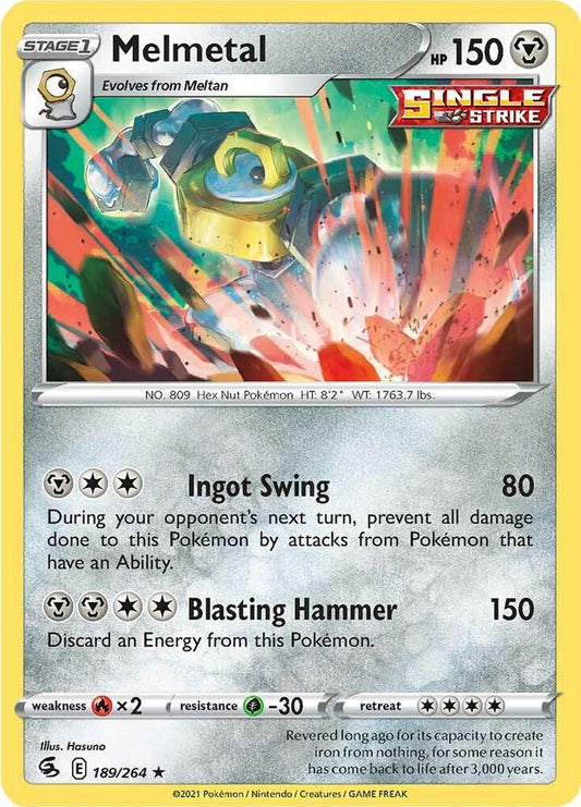 Melmetal 189/264 Holo Rare Fusion Strike Pokémon card