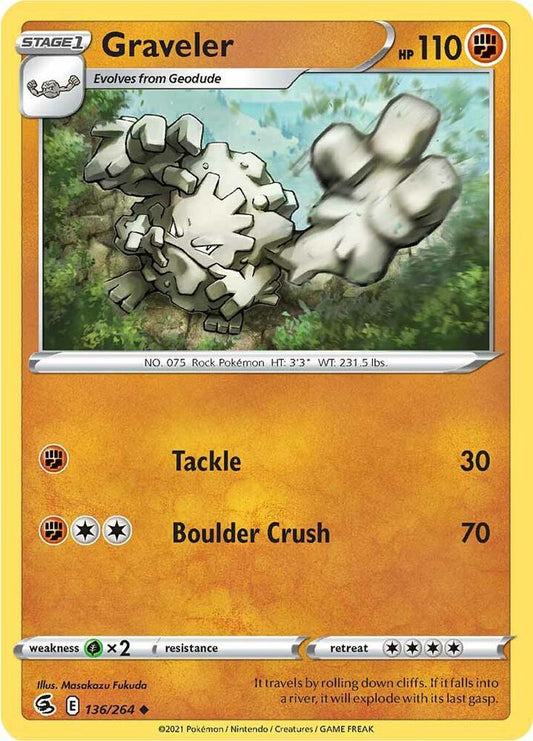 Graveler 136/264 Uncommon Fusion Strike Pokémon card