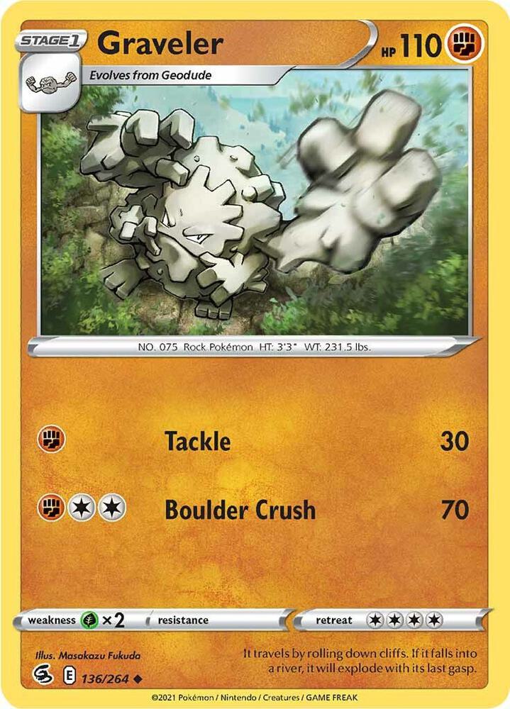 Graveler 136/264 Uncommon Fusion Strike Pokémon card