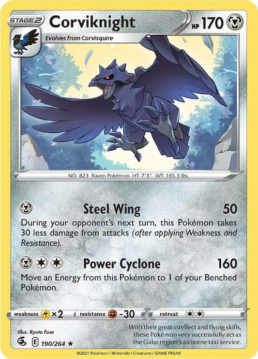 Corviknight 190/264 Rare Fusion Strike Pokémon card