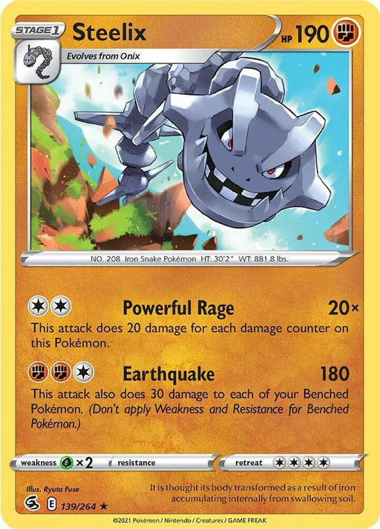 Steelix 139/264 Holo Rare Fusion Strike Pokémon card