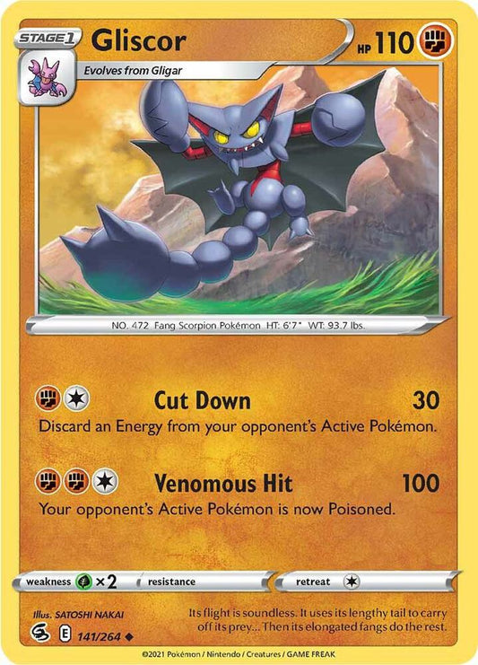 Gliscor 141/264 Uncommon Fusion Strike Pokémon card