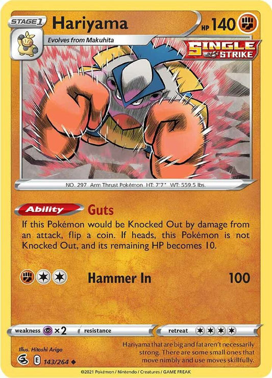 Hariyama 143/264 Uncommon Fusion Strike Pokémon card