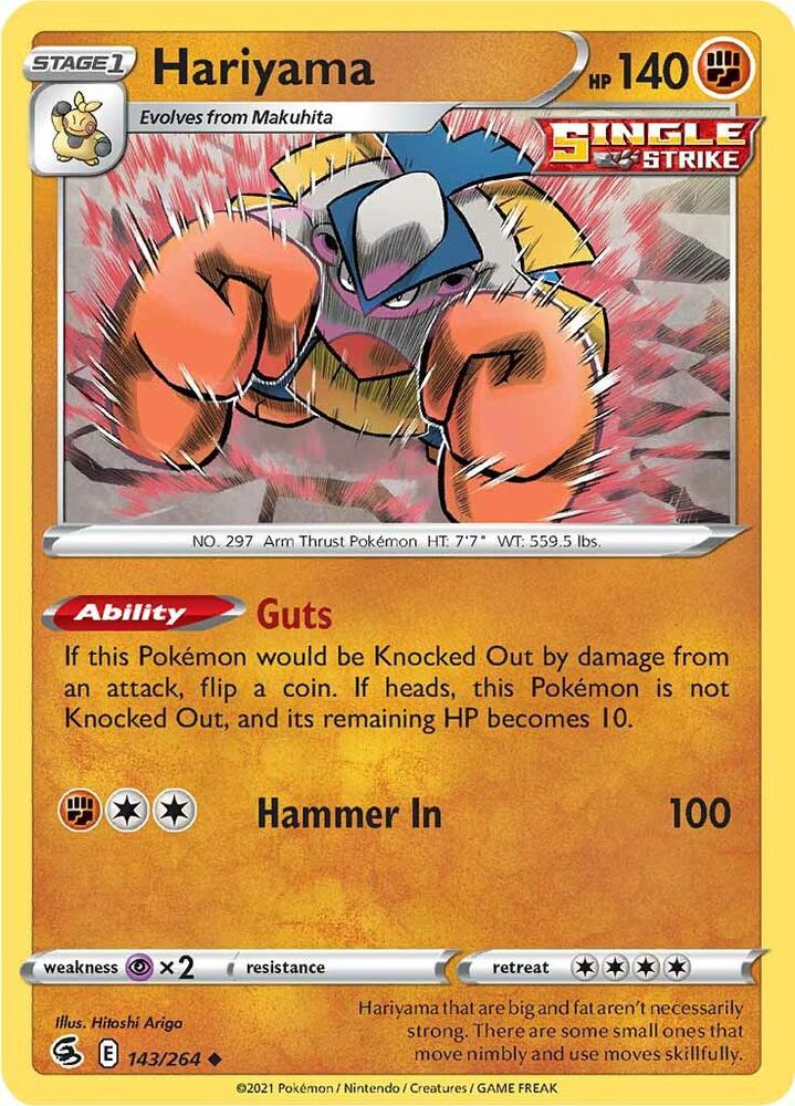 Hariyama 143/264 Uncommon Fusion Strike Pokémon card