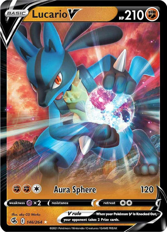 Lucario V 146/264 Ultra Rare Fusion Strike Pokémon card