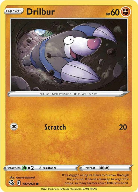 Drilbur 147/264 Common Fusion Strike Pokémon card