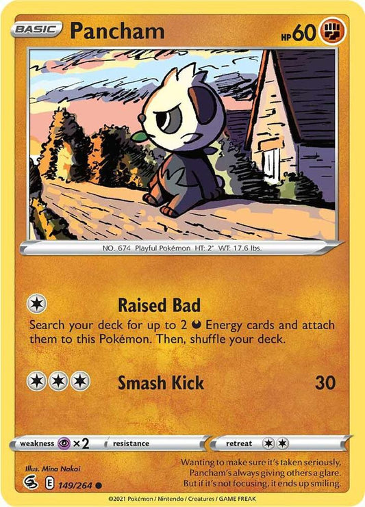 Pancham 149/264 Common Fusion Strike Pokémon card