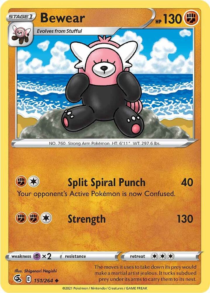 Bewear 151/264 Uncommon Fusion Strike Pokémon card