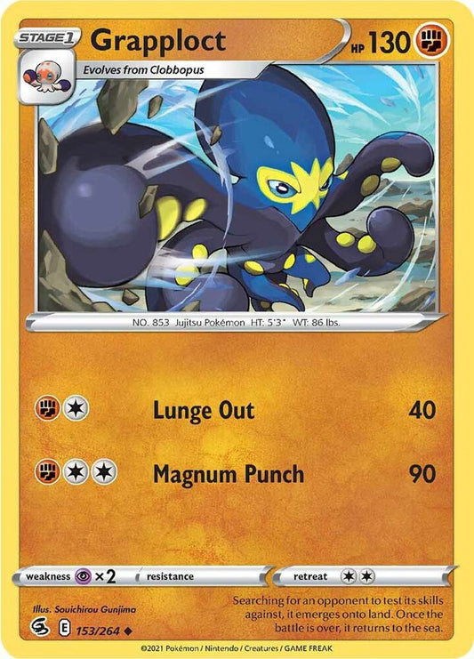 Grapploct 153/264 Uncommon Fusion Strike Pokémon card