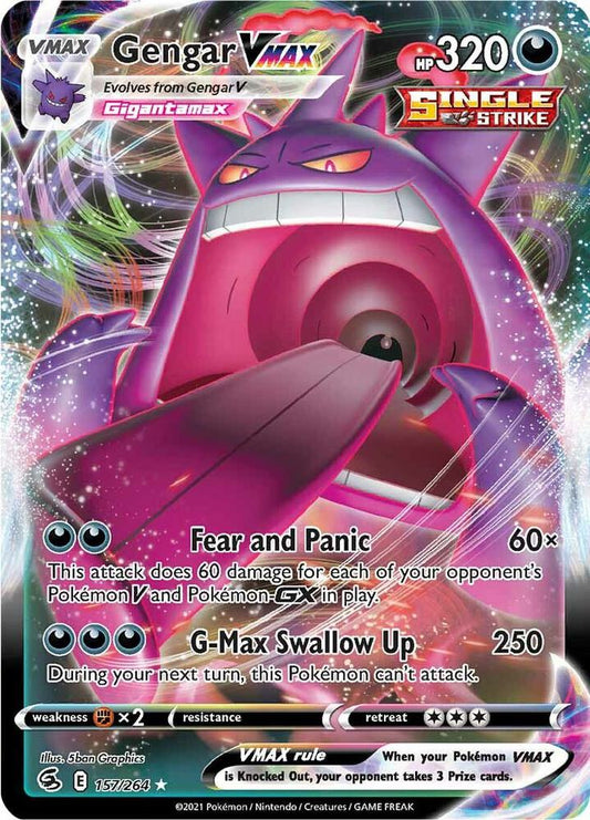 Gengar VMAX 157/264 Ultra Rare Fusion Strike Pokémon card