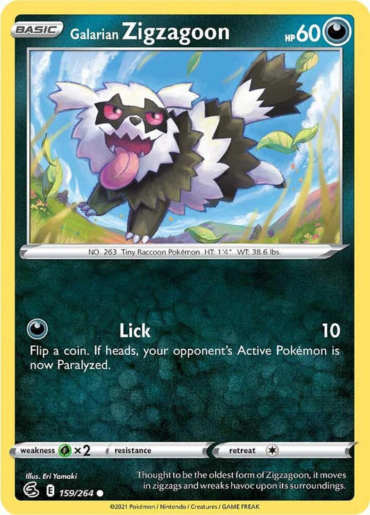 Galarian Zigzagoon 159/264 Common Fusion Strike Pokémon card