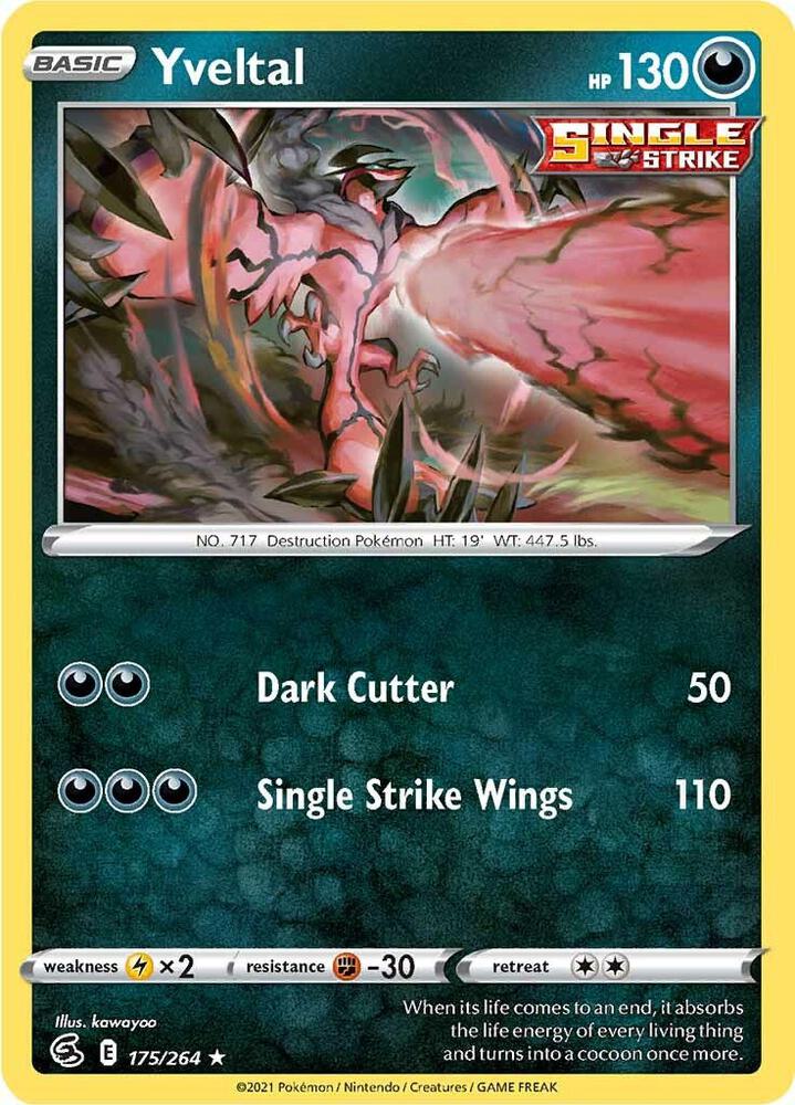 Yveltal 175/264 Rare Fusion Strike Pokémon card