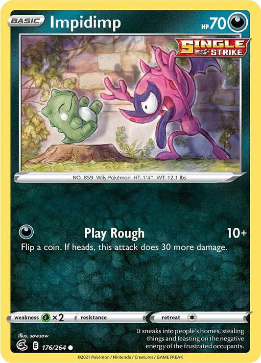 Impidimp 176/264 Common Fusion Strike Pokémon card