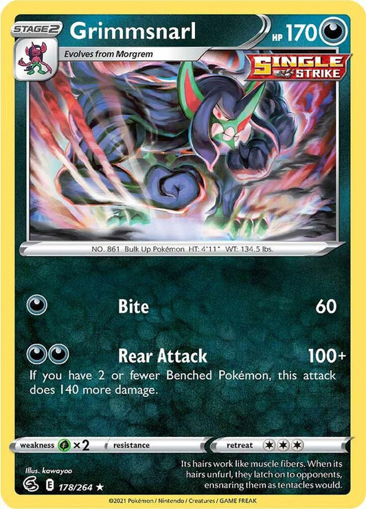 Grimmsnarl 178/264 Holo Rare Fusion Strike Pokémon card