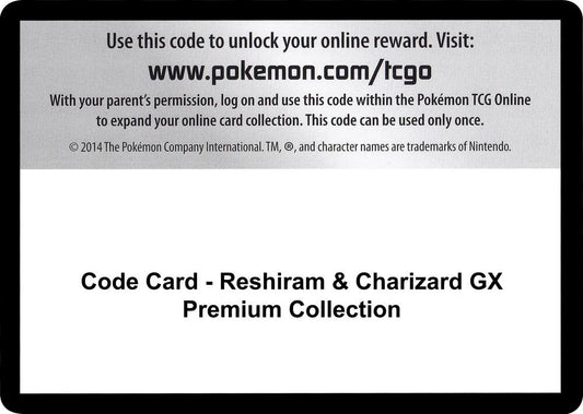 Code Card - Reshiram & Charizard GX Premium Collection Code Card Miscellaneous Cards & Products Pokémon card