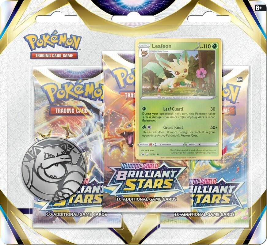Brilliant Stars 3 Pack Blister [Leafeon] Pokémon card