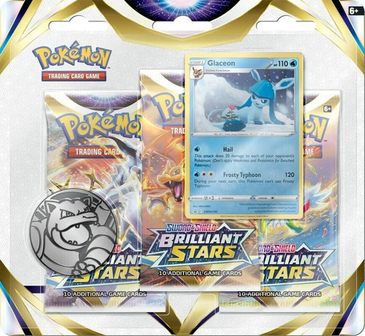 Brilliant Stars 3 Pack Blister [Glaceon] Pokémon card