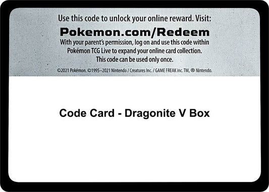 Code Card - Dragonite V Box - Code Card SWSH08: Fusion Strike