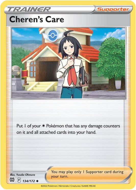 Cheren's Care 134/172 Uncommon Brilliant Stars Pokémon card